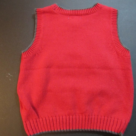Greendog boy's red Santa Puppy sweater vest - Picture 3 of 4